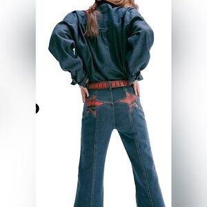 Free People Firecracker Flare Jeans We The Free Suede Stars Tarten